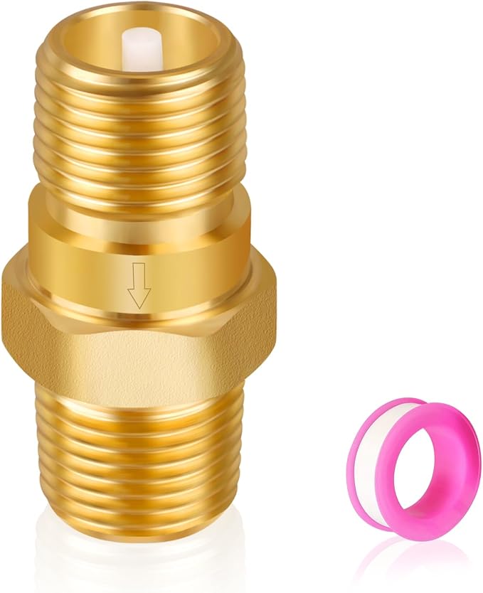 1/2'' NPT Lead-Free Brass RV Camper Water Heater Check Valve, Male to Male | RV by Unknown