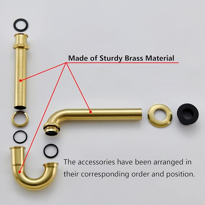 Brass P Trap Bathroom Sink : 1 1/4 Sink Trap - Image 5