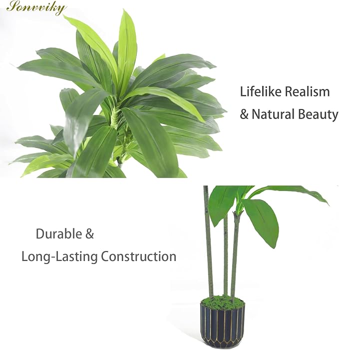 Artificial Plants Indoor - 4ft Artificial Dracaena Tree - Fake Tree Realistic - Image 4