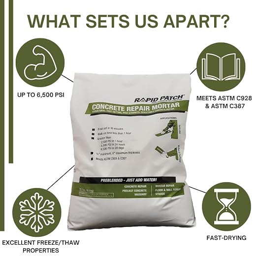 Rapid Patch Concrete Repair Mortar, 20 Pounds | High Strength, Repair Mortar - Image 4