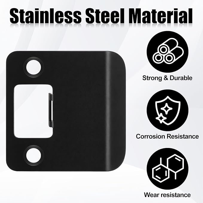 4 Pack Extended Strike Plate Round Corner, 2.25 X 2.25 Inch, 2-1/4" x 1-3/4" - Image 3