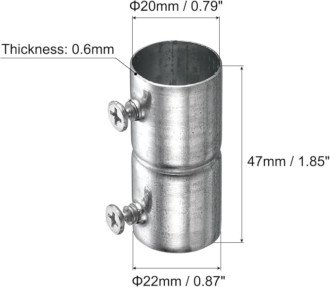 uxcell EMT Coupling, 20mm EMT Set Screw Coupling Conduit Fittings 47mm Length - Image 2