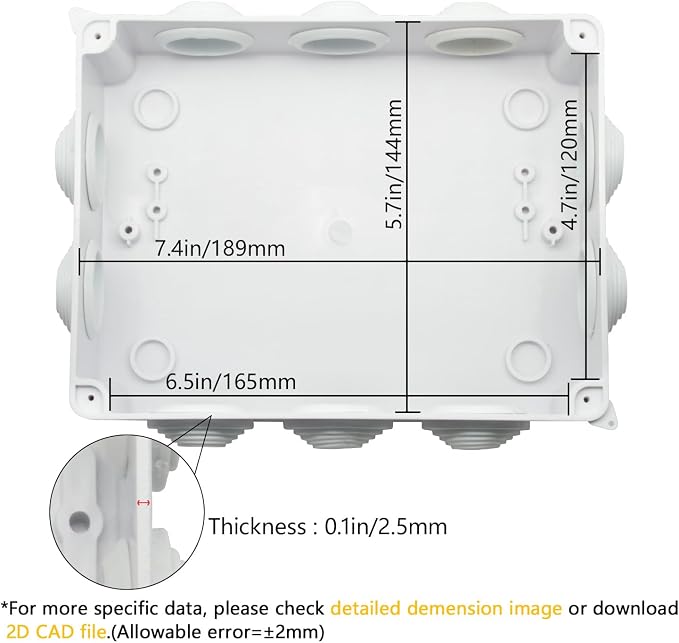 ABS Plastic Dustproof Waterproof IP65 Junction Box Universal Electrical Project - Image 3
