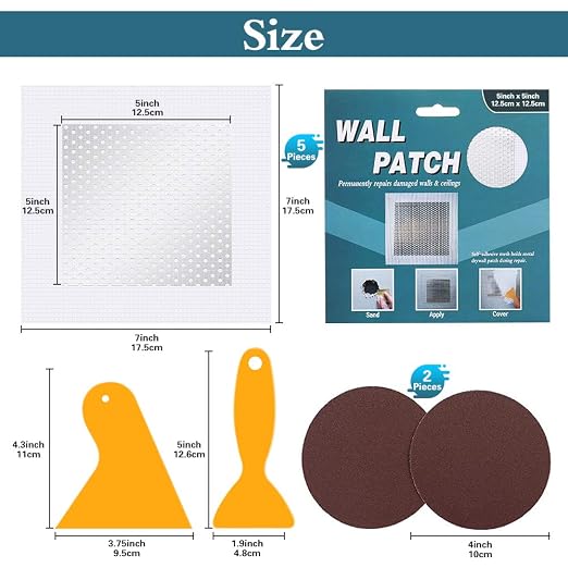 5'' by 5'' Drywall Patch Kit, Large Hole Patch - Image 2