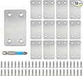 QSJ 12 Pack Flat Mending Plate, Metal Bracket, Stainless Steel Brace 2.36 x by QSJ-SimplifyingOurLife
