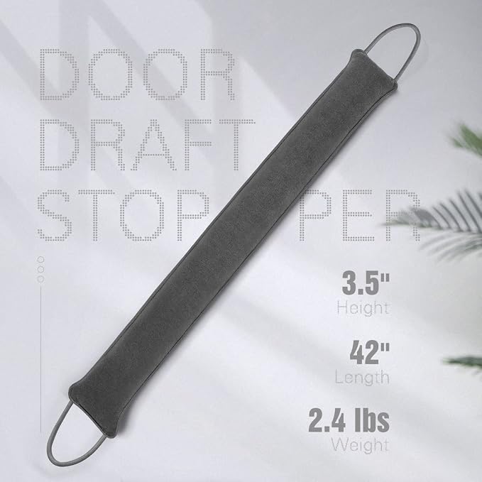 Door Draft Stopper, 42 Inch Weighted Under Door Noise Cold Air Blocker - Image 2