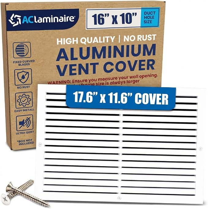 16x10 Aluminum Wall Ceiling Air Return Vent Cover HVAC Rustproof Grille by ACLAMINAIRE