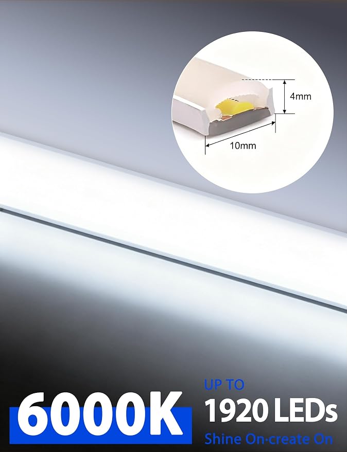 Lamomo COB LED Strip Lights 20Ft, Flexible Cuttable Waterproof 6000K Silicone - Image 3