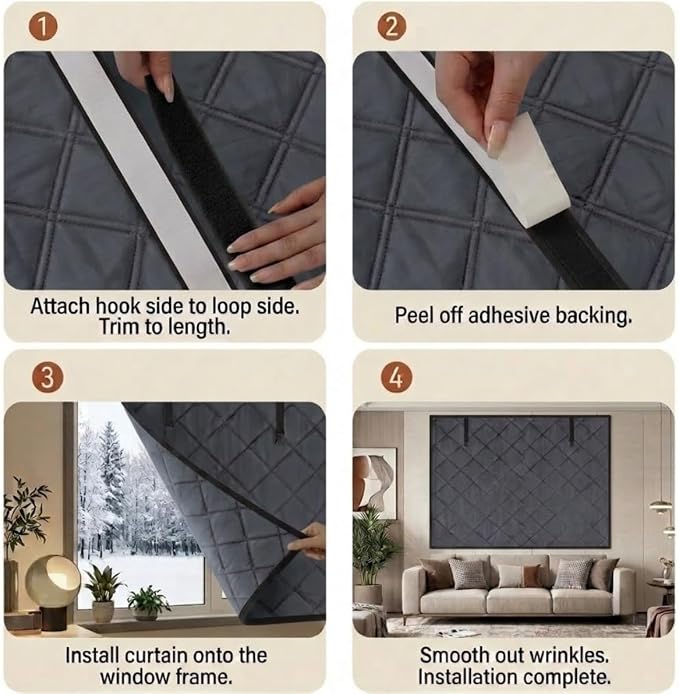Winter Insulated Window Cover-Oxford Thermal Insulated Home Window Blanket | 3 - Image 8