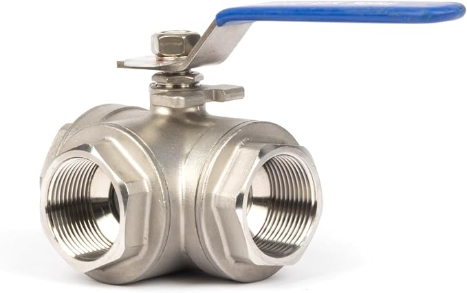 U.S. Solid 1-1/4" 3 Way Ball Valve - Image 2