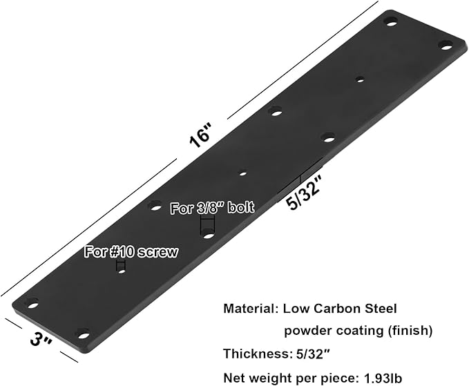 2 PCS 16" x 3" Flat Mending Plate - Image 2
