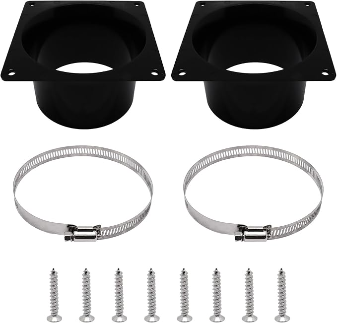 4 Inch Duct Connector Flange, Plastic Duct Dust Fittings Dryer Vent Connector by BENLIUDH