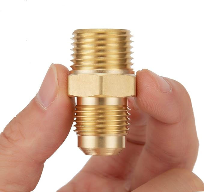 3 PCS Brass Gas Adapter 1/2" Flare x 1/2 Inch NPT Male Pipe Connector | Couples by LitOrange