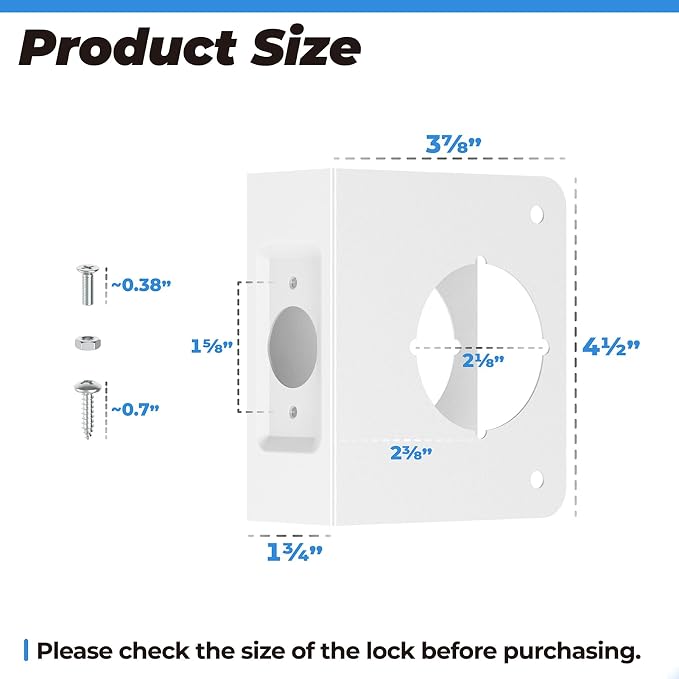 White U 9553 Stainless Steel Lock and Door Reinforcement Plate - Image 2