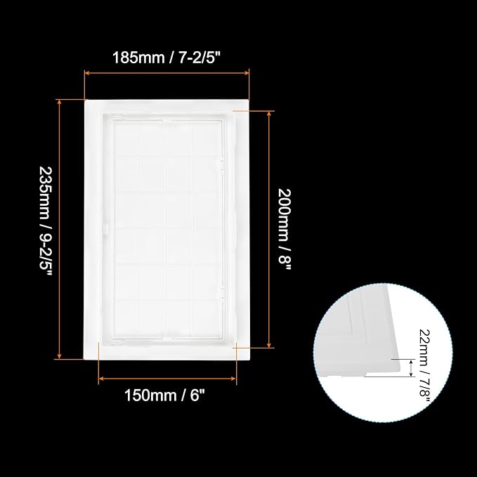PATIKIL 8x6 inch Removable Hinged Access Panel, ABS Plumbing Access Doors Easy - Image 2