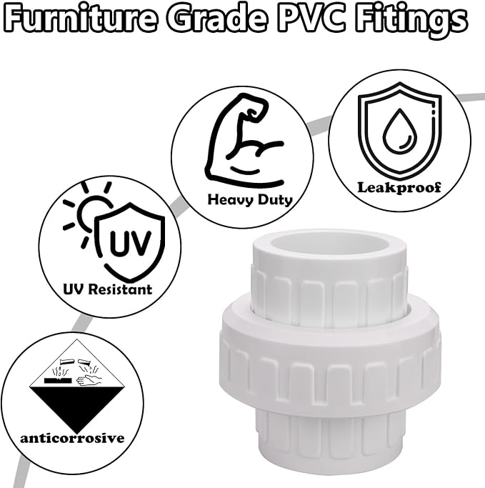 1" PVC Union Coupling Pipe Fitting PVC Adapter Schedule 40, EPDM O-Ring - Image 5