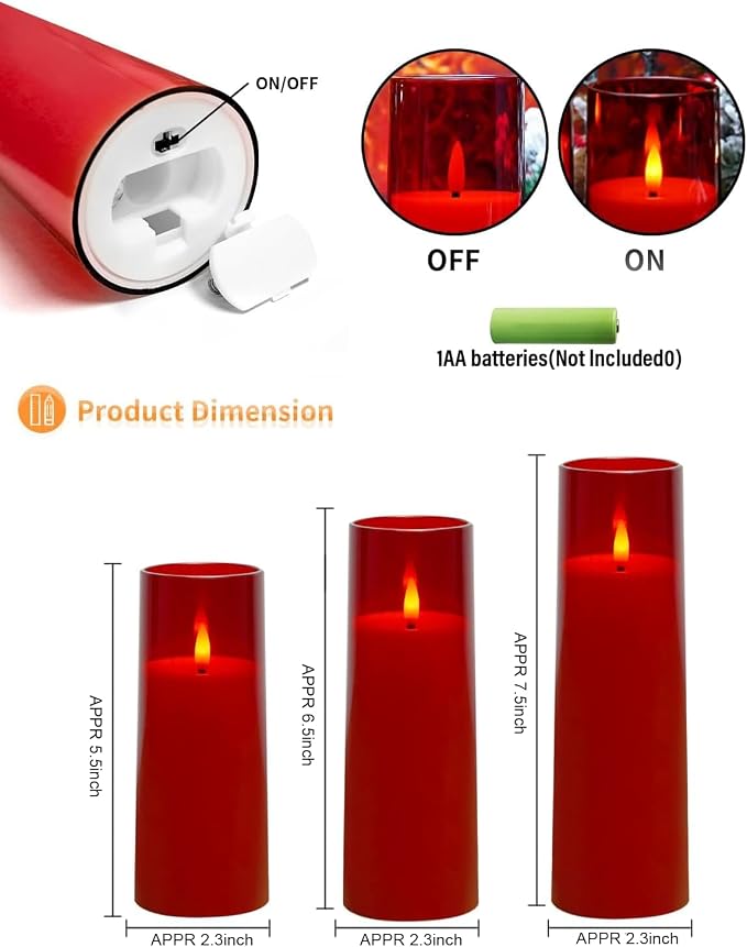 kakoya Flickering Flameless Candles Battery Operated - Image 5
