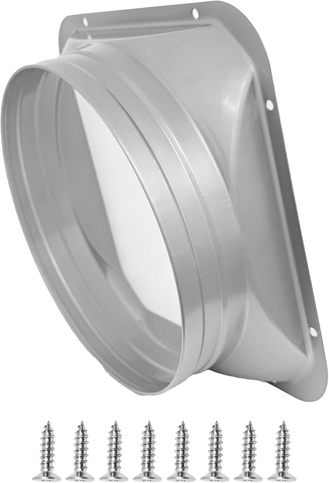 8 Inch Duct Connector Flange, Metal Straight Pipe Flange Square to Round by Unknown
