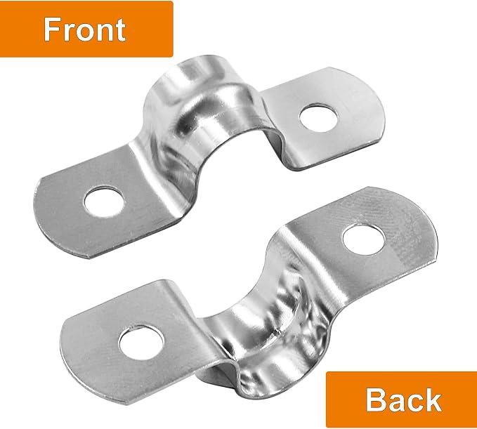 Biaungdo M10 3/8" Stainless Steel Pipe Strap, Two Hole Strap, U Bracket Pipe - Image 3