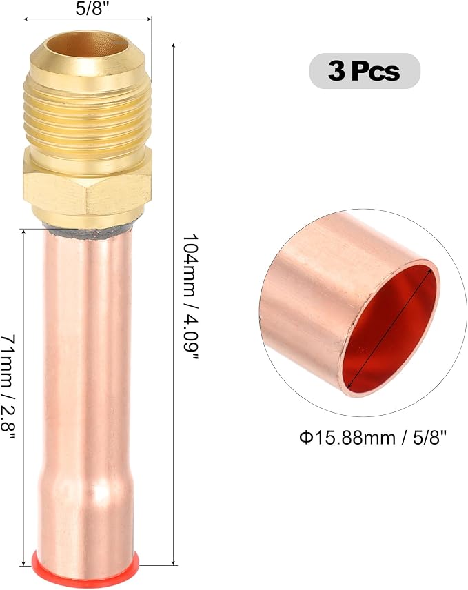 uxcell 5/8" SAE 45 Degree Brass Pipe Fitting - Image 2