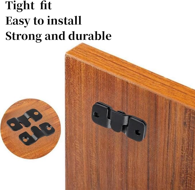 8 Pairs Interlocking Flush Mount Bracket Picture Hanging Hooks Stainless Steel - Image 6