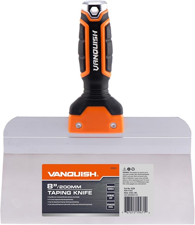 VANQUISH 8 Inch Stainless Steel Drywall Taping Knife Scraper by VANQUISH