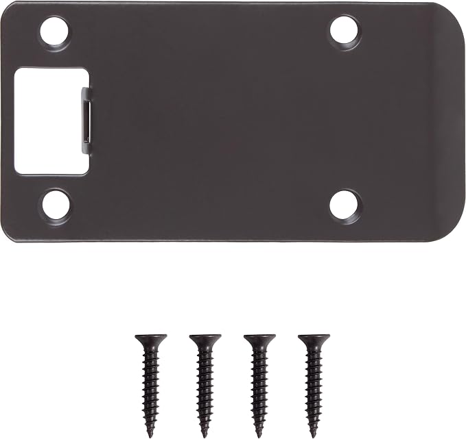 Round Corner Extended Lip Strike Plate, 2-1/4" x 4", Oil-Rubbed Bronze - Image 2
