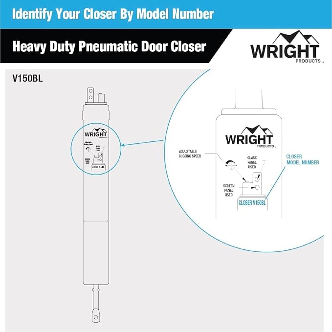 Wright Products Heavy-Duty Pneumatic Storm Door Closer – Durable, Adjustable - Image 6