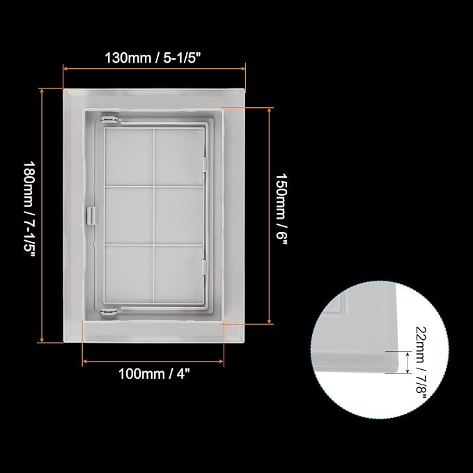 PATIKIL 6x4 inch Removable Hinged Access Panel, ABS Plumbing Access Doors Easy - Image 2