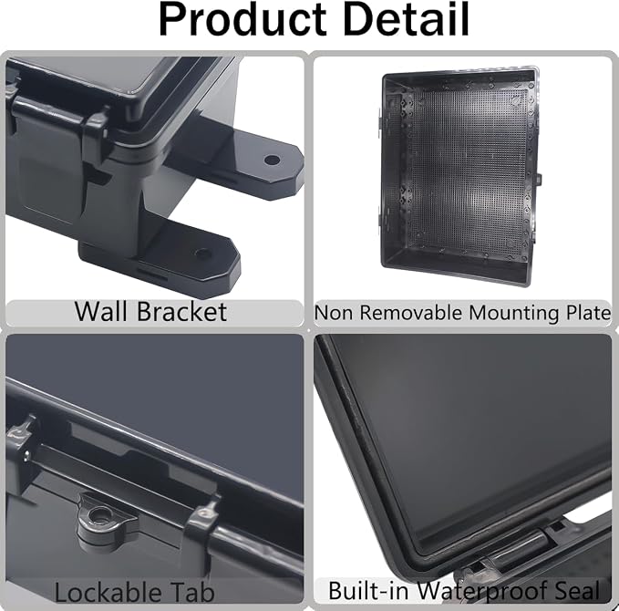 Junction Box, Hinged Black Clear Cover IP67 Waterproof ABS Project Box - Image 4