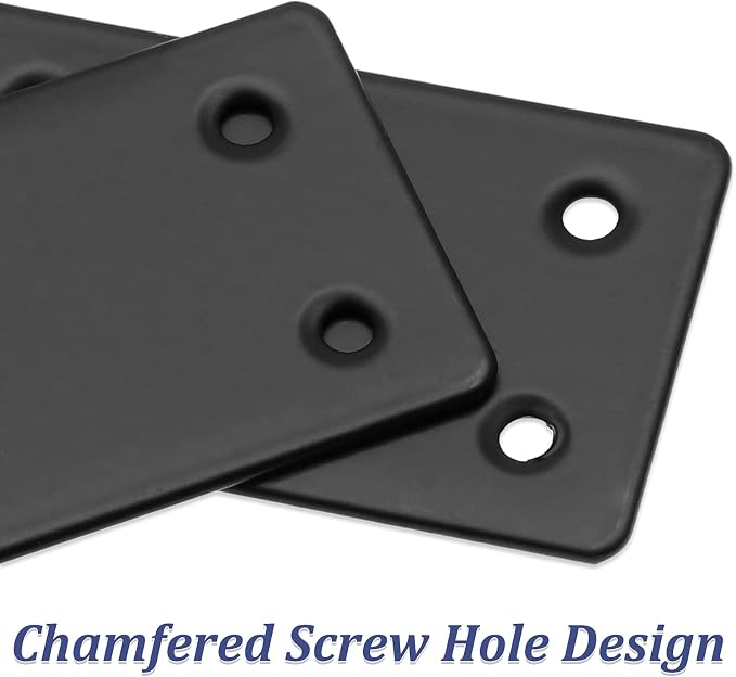 Bonsicoky 8Pcs Flat Straight Brace Brackets, 2.4 x 1.5 / 60 x 38mm | Stainless - Image 5
