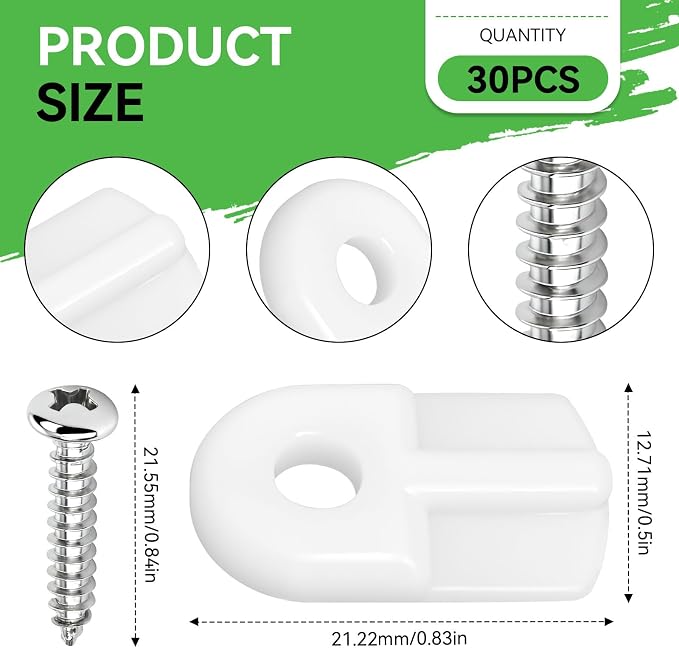 30 Pack Window Screen Clips, L 5766 Flush Window Screen Holder Clips - Image 2