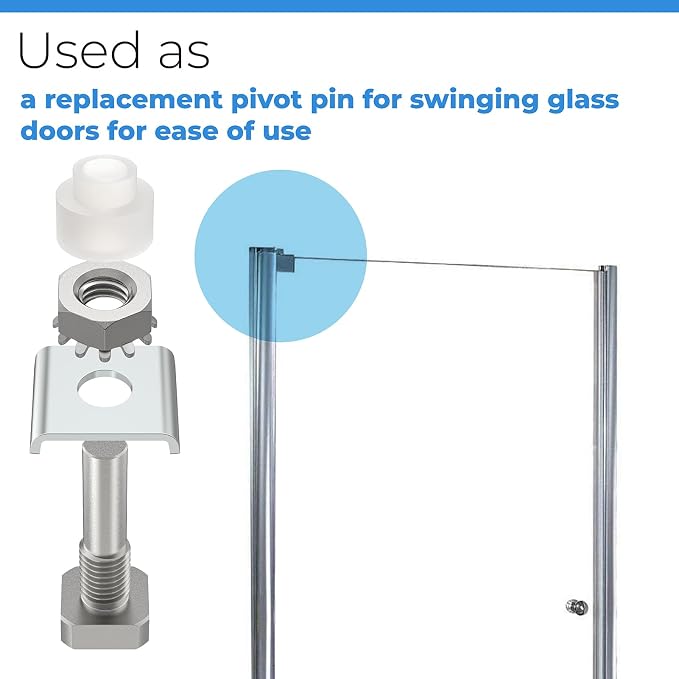 Glass Shower Door Pivot Repair Kit - Image 4