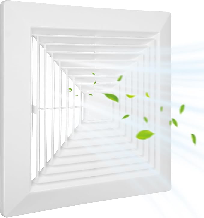 White Square Bathroom Exhaust Fan Cover by NIYANGLE