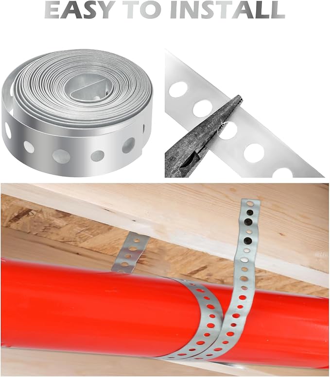 Galvanized Metal Pipe Strap, 3/4 Inch x 10 Feet, 24 Gauge, - Image 4