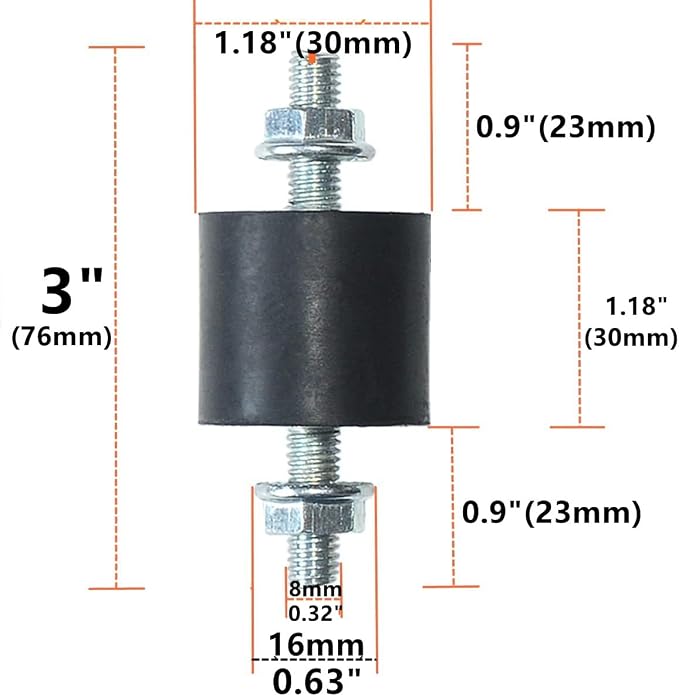 4pcs Rubber Vibration Isolator Mounts 30 x 30mm Shock Absorber - Image 2