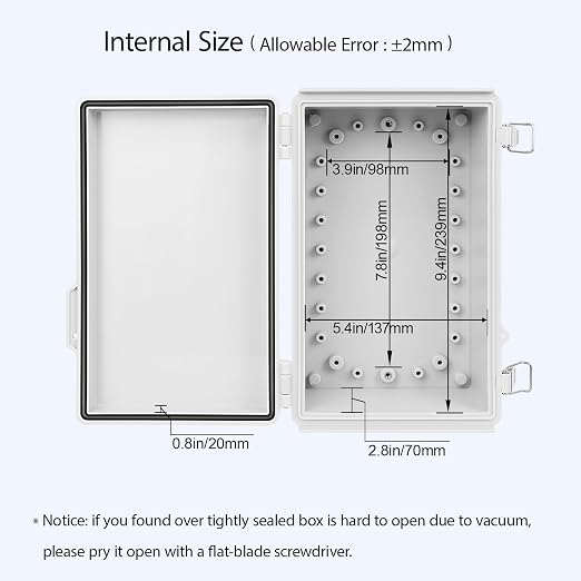 Electrical Box, IP67 Waterproof Hinged Cover Stainless Steel Latch Junction Box - Image 5