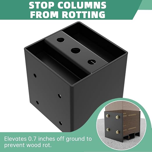 4x4 Post Base, Concealed Fastener Concrete Post Anchor, Elevated Post Base | - Image 6
