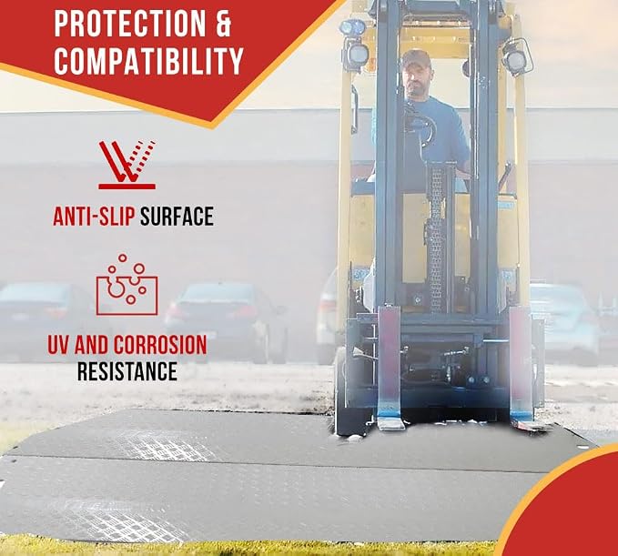 12 Pk 2' x 8' - 1/2" Thick Heavy Duty White Ground Protection Mats - Easily - Image 5