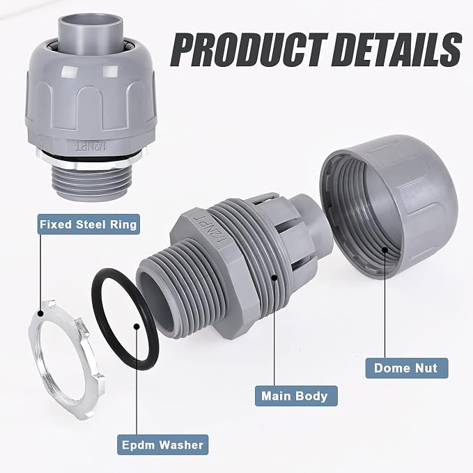 Liquid Tight Connector 1/2 in - Image 3