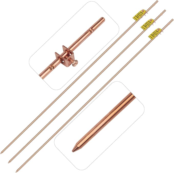 4FT Grounding Rod with Warning Tags, Portable Electrical Copper Grounding Rod by GOUNENGNAIL