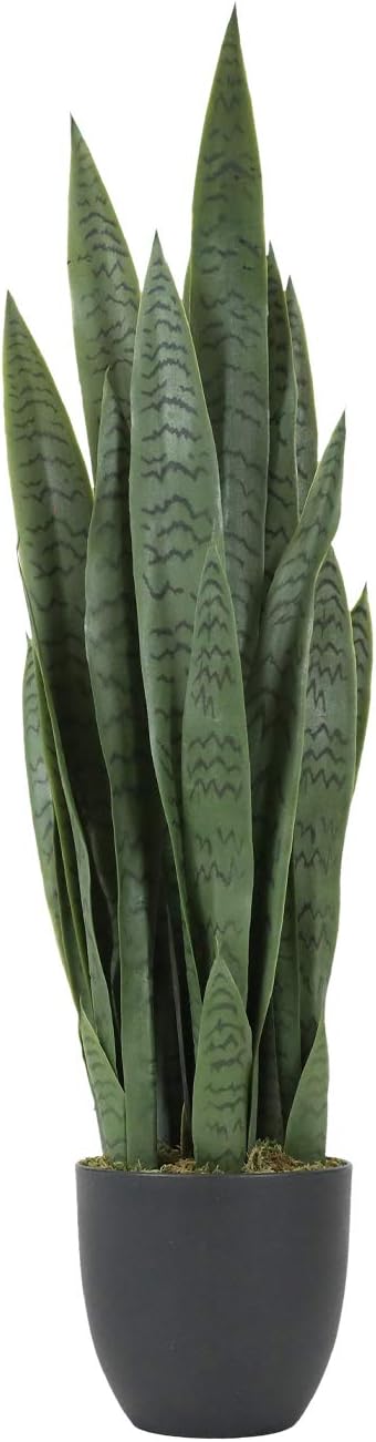 Worth Garden 3ft Artificial Snake Plant Fake Sansevieria Indoor Outdoor by WORTH