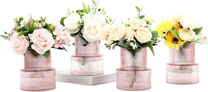 Ribbed Glass Vases, Modern Vase by YANWE
