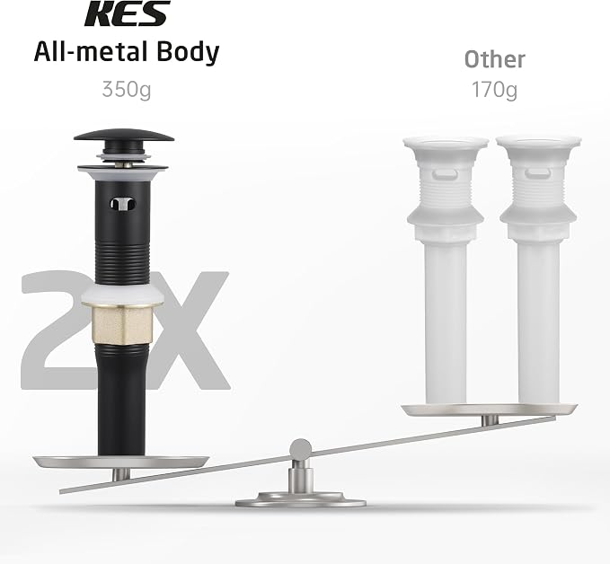 KES All Metal Bathroom Sink Drain - Image 3
