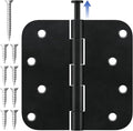 6 Pack 4 Inch Door Hinges Matte Black, Heavy Duty Solid Iron Interior & by RAFECIEE