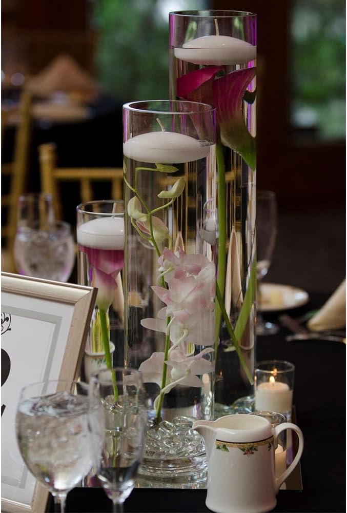 WGVI Quality Thick Weighted Clear Cylinder Glass Vases, Skinny Bud Vase Narrow - Image 6