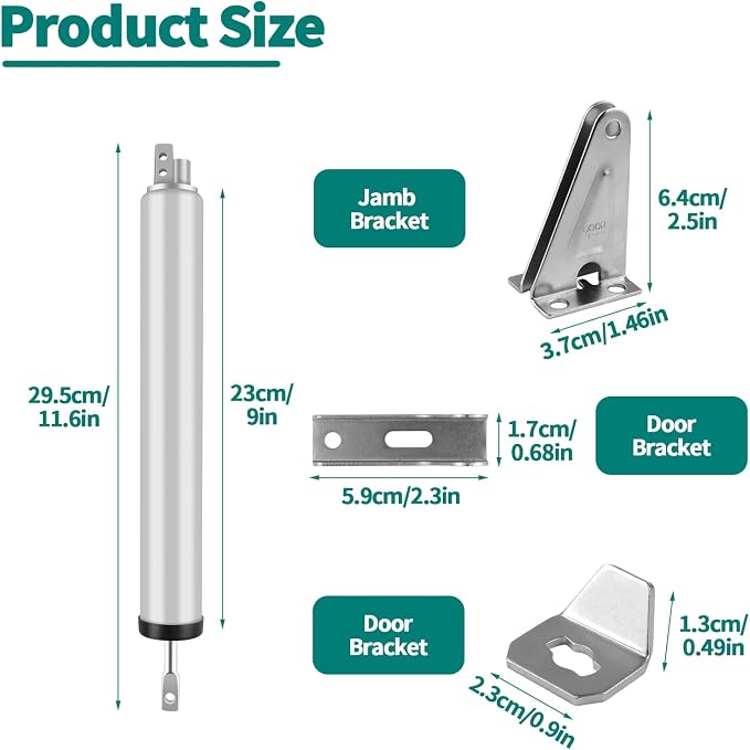 2PCS Screen and Storm Door Closer Kit, Heavy Duty Pneumatic Screen and Storm - Image 2