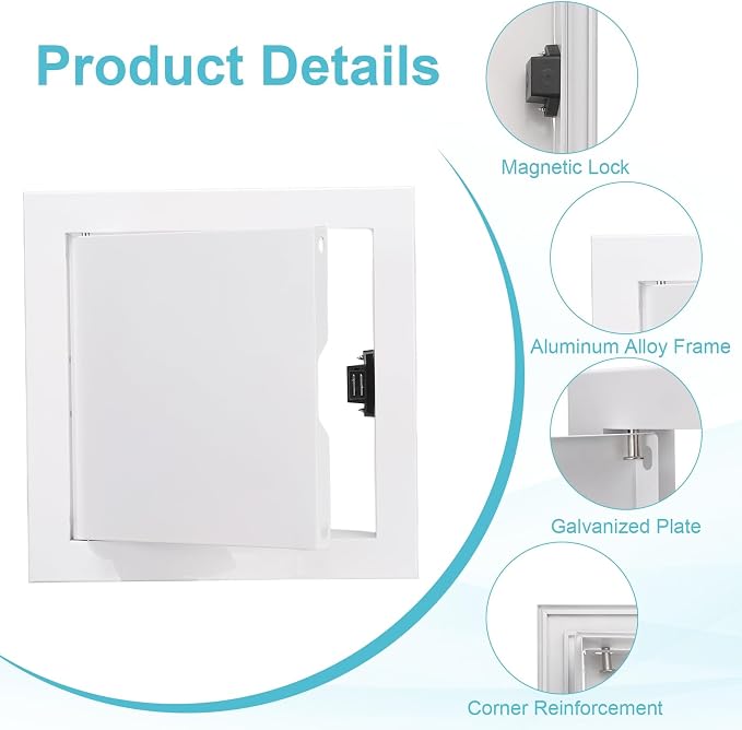 PATIKIL Drywall Access Panel 9x9 Inch, Aluminum Frame Wall Hole Cover Plumbing - Image 3