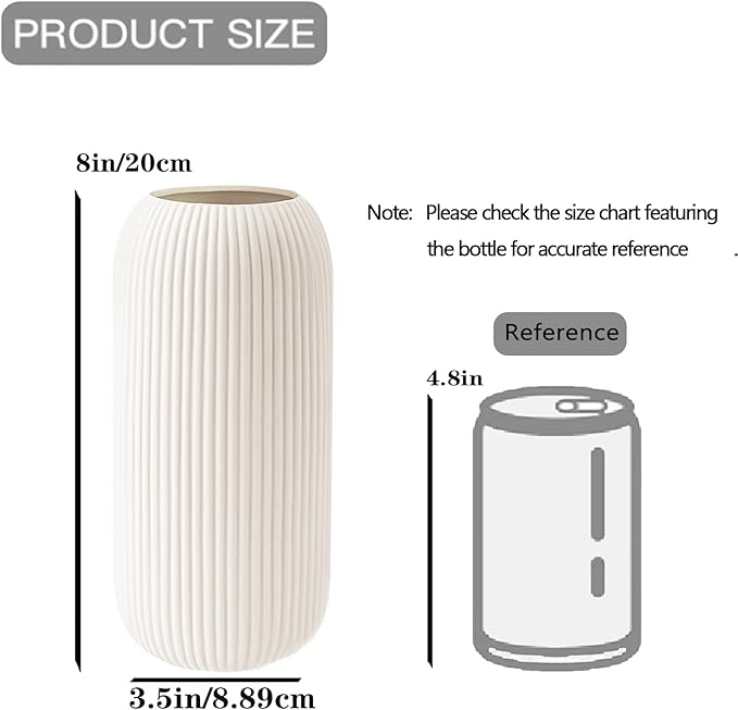 Ceramic Vase for Flowers – Modern Small Ribbed Textured Flower Vase for Home - Image 5