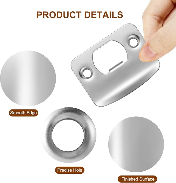 Door Strike Plate for Interior Doors, Polished Chrome, 1 Pack | 2-1/4"x1-3/4" - Image 4